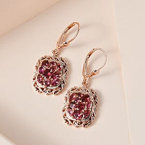 Premium Morro Redondo Pink Tourmaline Lever Back Earrings in Vermeil Rose Gold Over Sterling Silver 2.00 ctw