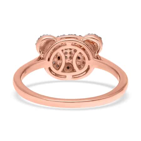 Buy Natural Champagne Diamond and Black Diamond Teddy Bear Ring in Vermeil  Rose Gold Over Sterling Silver (Size 7.0) 0.25 ctw at