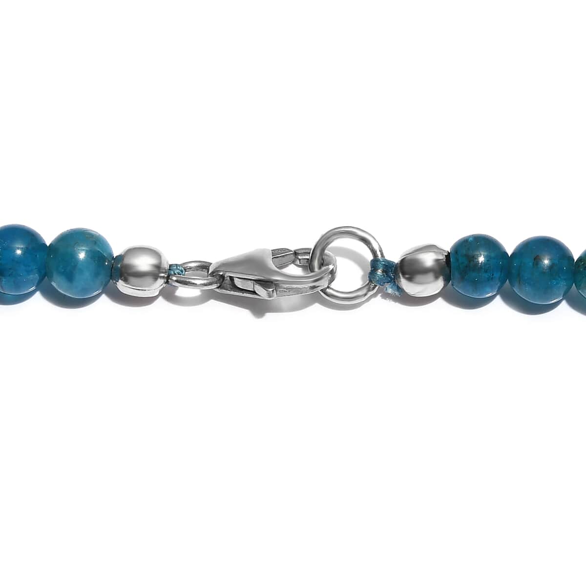 Malgache Neon Apatite Beaded Necklace 20 Inches in Sterling Silver 155.00 ctw image number 4