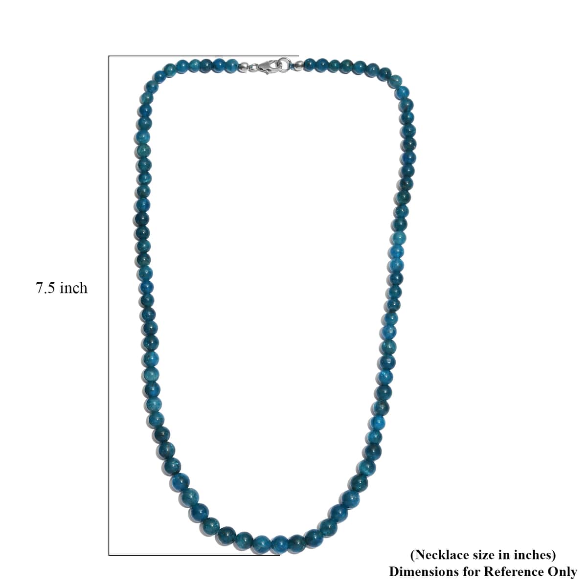 Malgache Neon Apatite Beaded Necklace 20 Inches in Sterling Silver 155.00 ctw image number 5