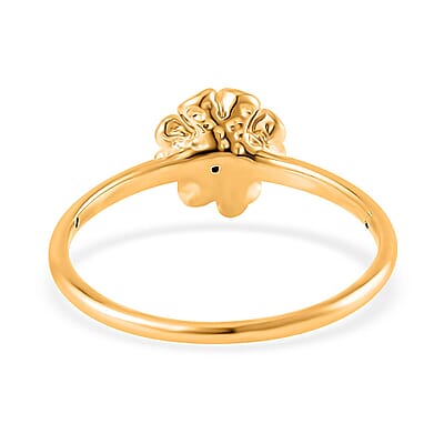 Electroform 24K Yellow Gold Floral Ring 1 Gram(Size 5.0)
