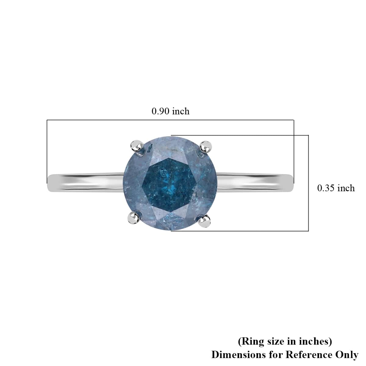SGL Certified 10K White Gold Blue Diamond Ring 2.25 ctw image number 5