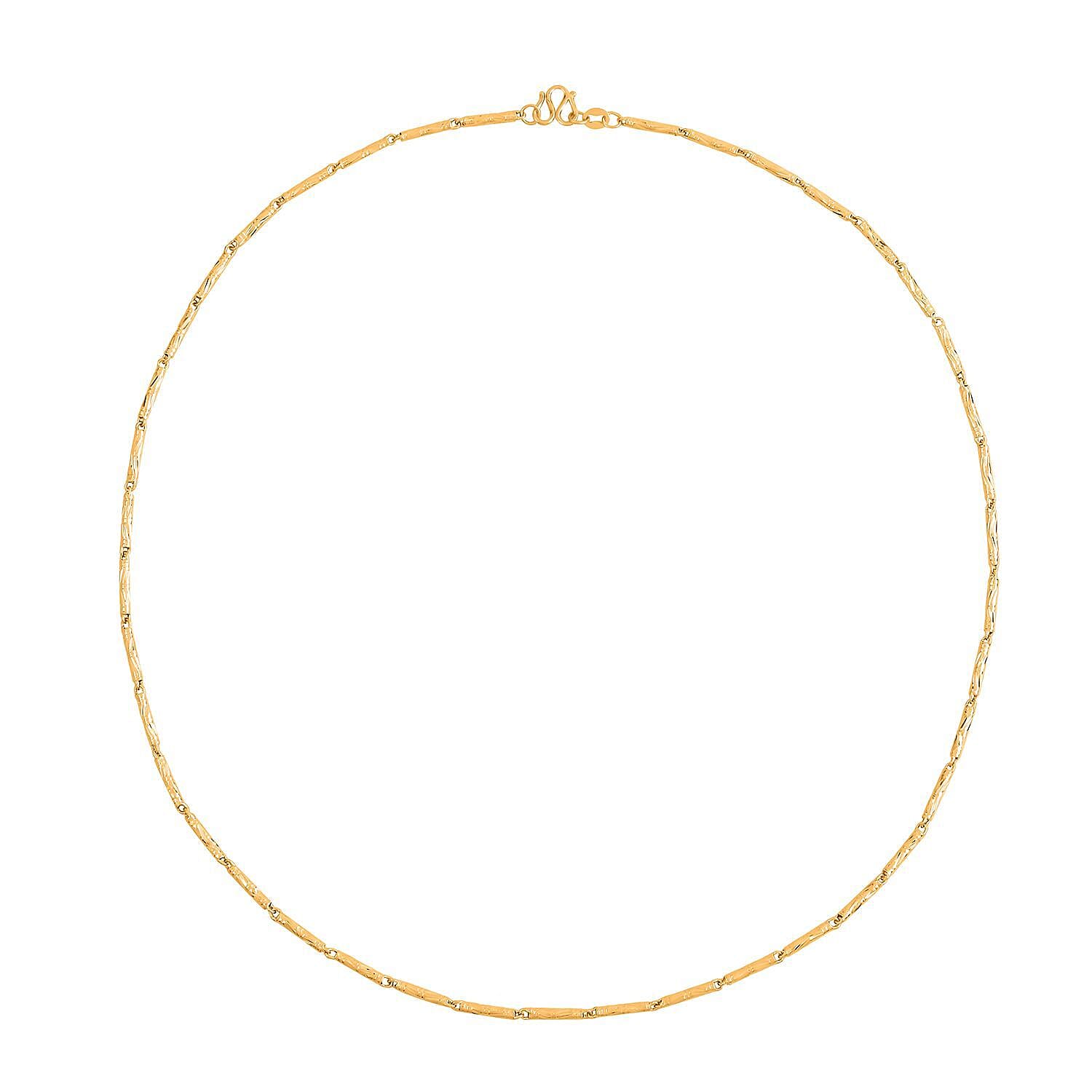 24K Yellow Gold Fancy Twisted Link Necklace 20 Inches 6.50 Grams
