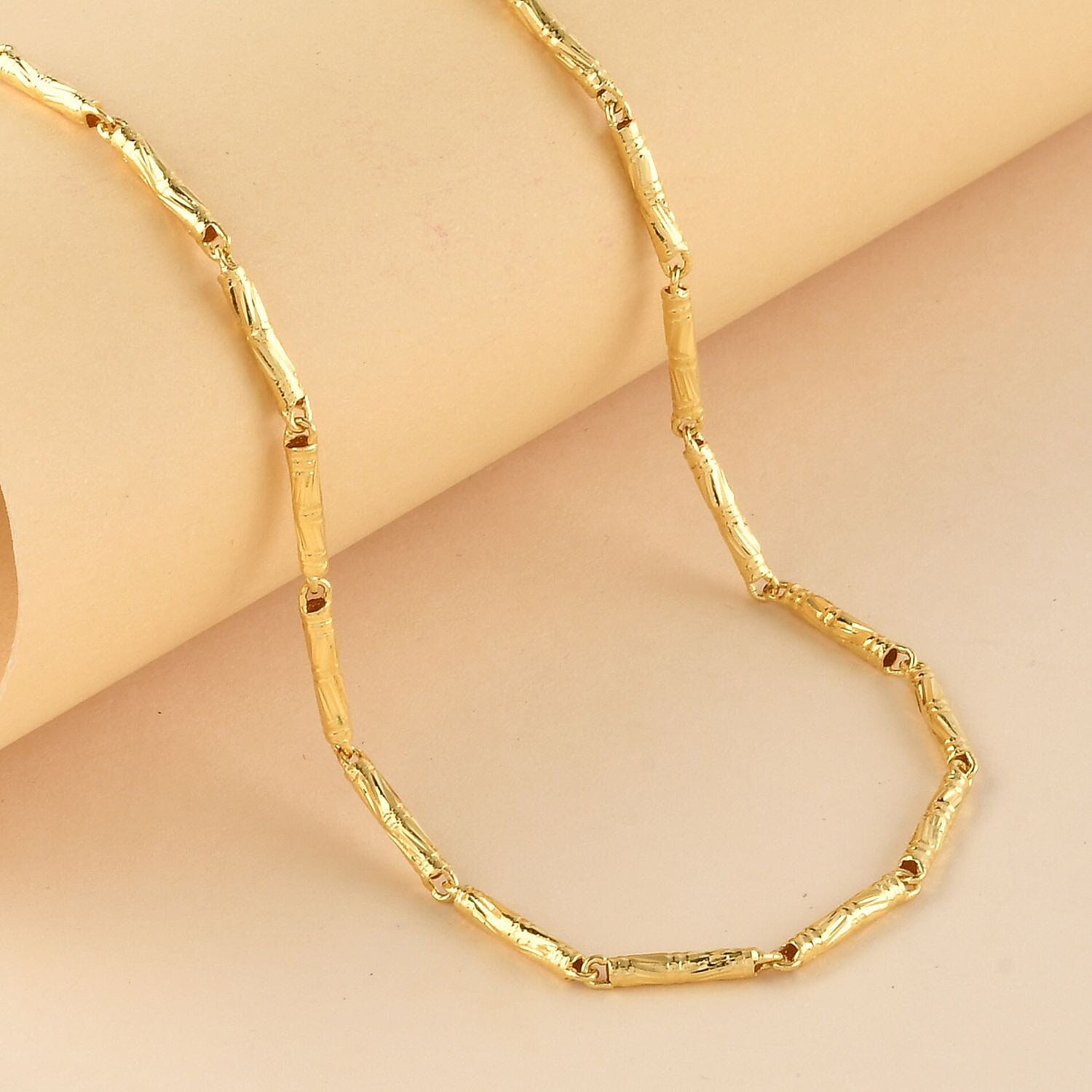 24K Yellow Gold Fancy Twisted Link Necklace 20 Inches 6.50 Grams