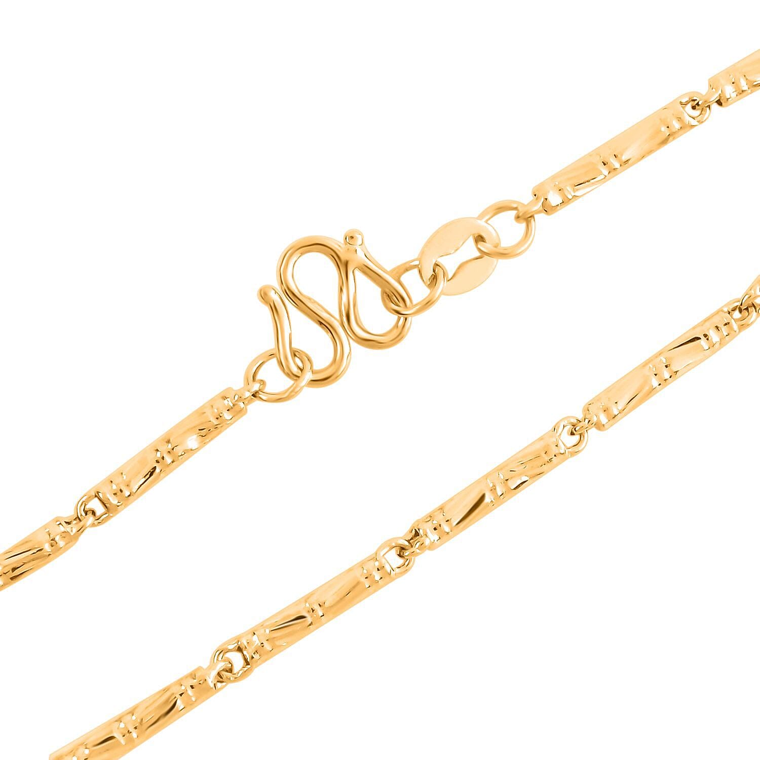 24K Yellow Gold Fancy Twisted Link Necklace 20 Inches 6.50 Grams