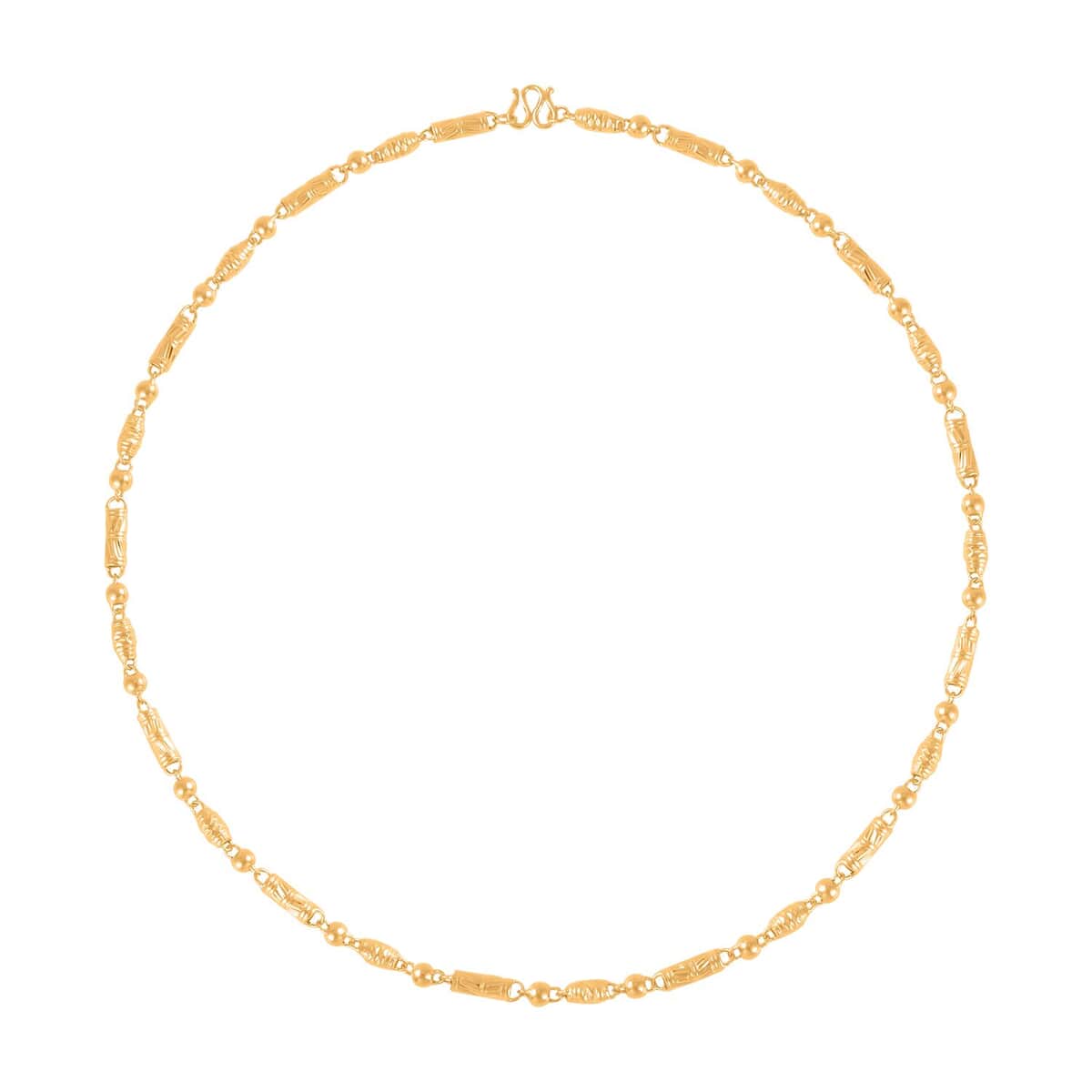 24K Yellow Gold Electroform 4 mm Round Barrel Chain Necklace 18 Inches 11.60 Grams image number 0