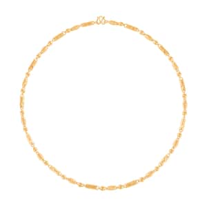 24K Yellow Gold Electroform 4 mm Round Barrel Chain Necklace 18 Inches 11.60 Grams