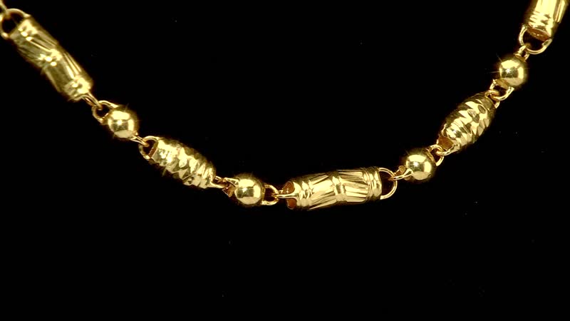 24K Yellow Gold Electroform 4 mm Round Barrel Chain Necklace 18 Inches 11.60 Grams