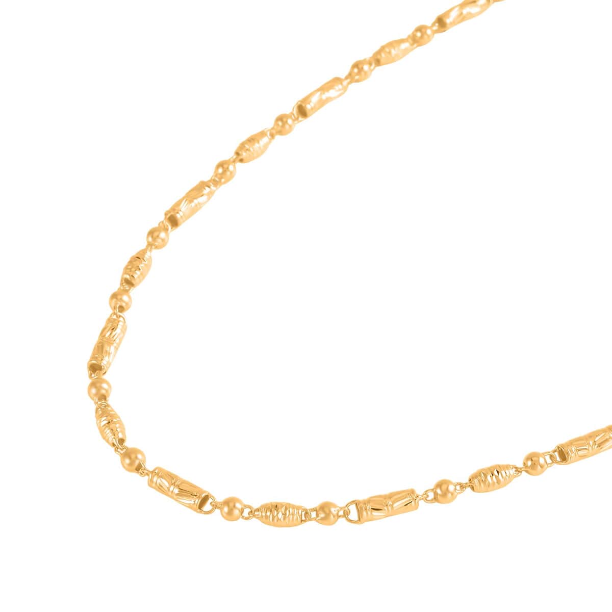 24K Yellow Gold Electroform 4 mm Round Barrel Chain Necklace 18 Inches 11.60 Grams image number 1
