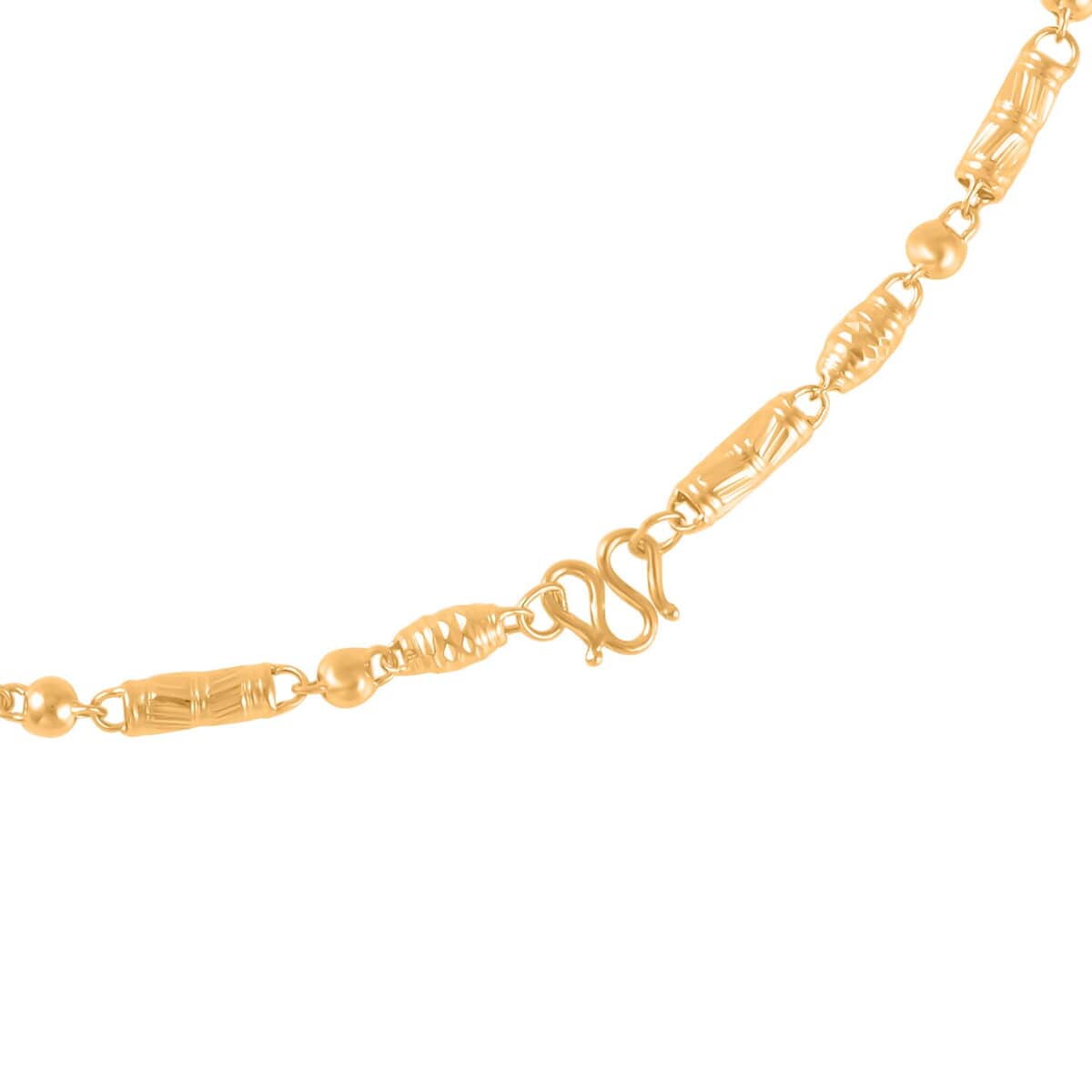 24K Yellow Gold Electroform 4 mm Round Barrel Chain Necklace 18 Inches 11.60 Grams image number 2