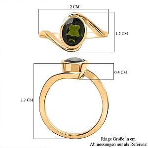 Chrome Diopside 1.25 ctw Ring in Vermeil Yellow Gold Over Sterling Silver (Size 11.5)