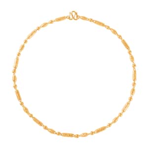 24K Yellow Gold Electroform 5.5mm Round Barrel Chain Necklace 18 Inches 15 Grams