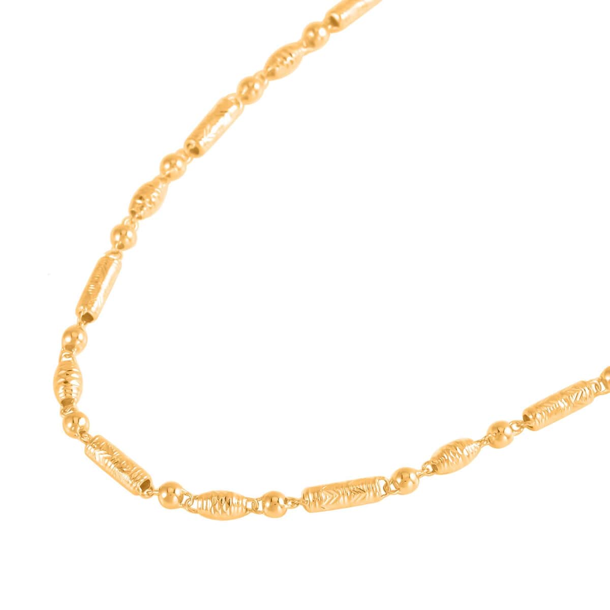 24K Yellow Gold Electroform 5.5mm Round Barrel Chain Necklace 18 Inches 15 Grams image number 1