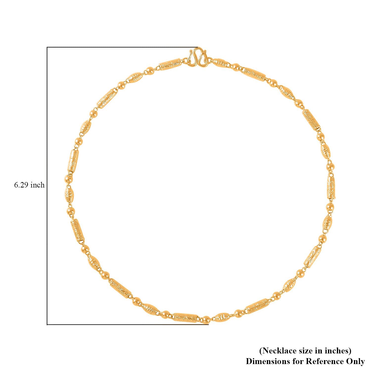 24K Yellow Gold Electroform 5.5mm Round Barrel Chain Necklace 18 Inches 15 Grams