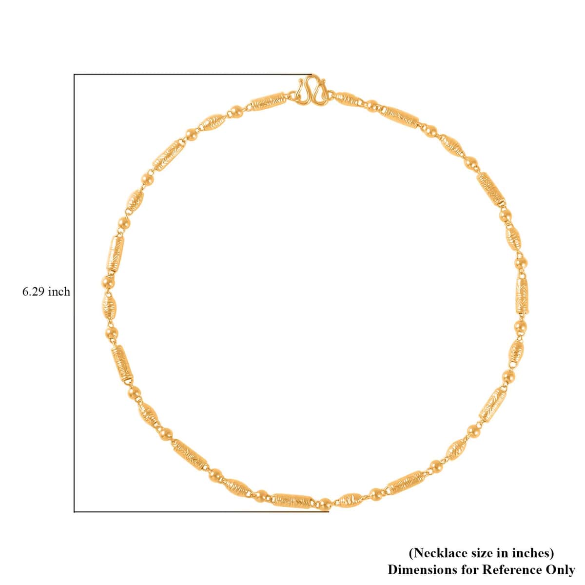 24K Yellow Gold Electroform 5.5mm Round Barrel Chain Necklace 18 Inches 15 Grams image number 3