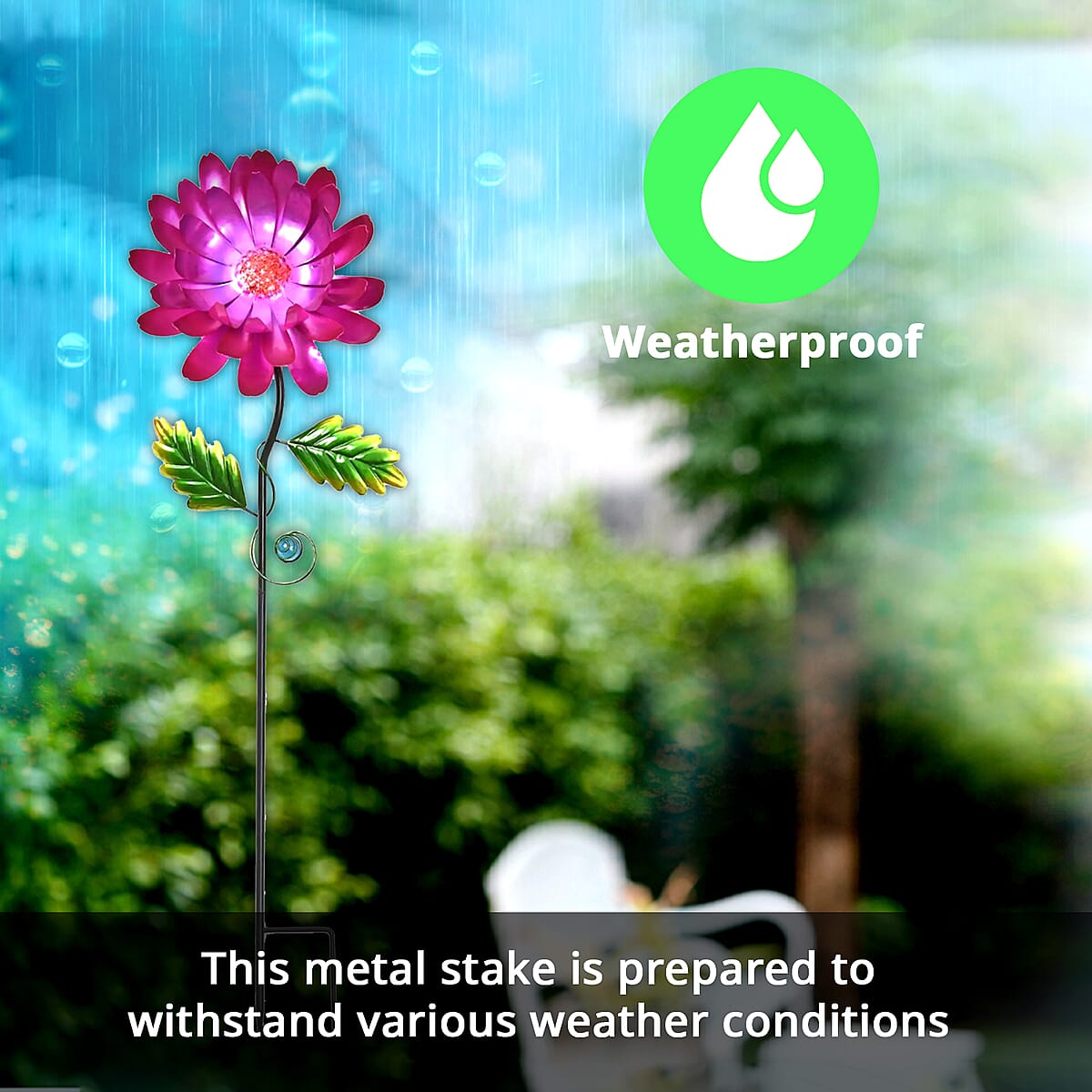 Green and Purple Flower Pattern Outdoor Garden Decoration image number 1