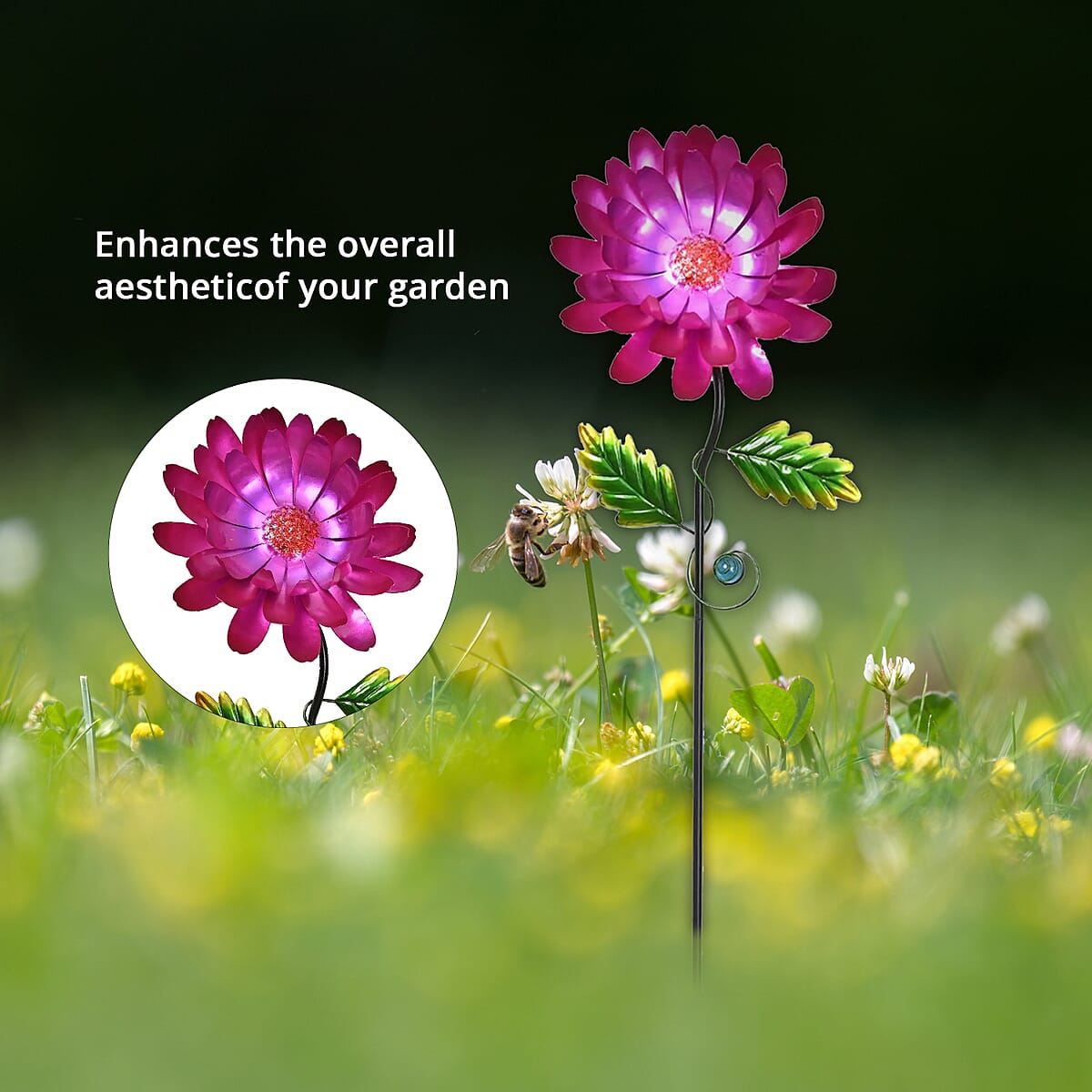 Green and Purple Flower Pattern Outdoor Garden Decoration image number 2