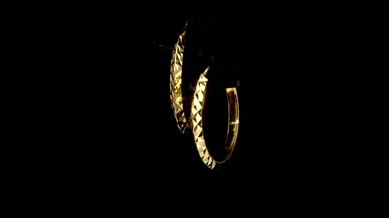 24K Yellow Gold Electroform Hoop Earrings (3 g)