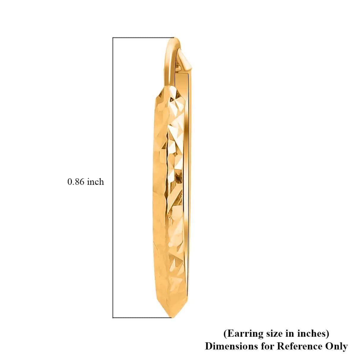 24K Yellow Gold Electroform Hoop Earrings, Diamond Cut Hoop Earrings, Gold Earrings, Gold Hoops For Her 3 Grams image number 6