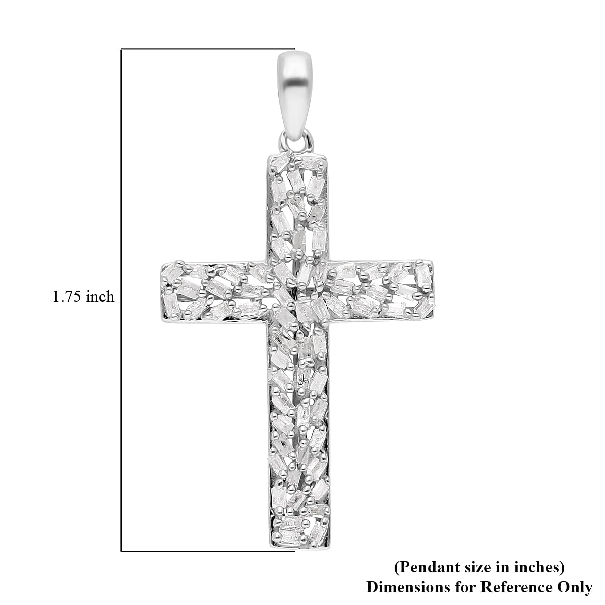 Diamond Cross Pendant in Platinum Over Sterling Silver 0.50 ctw image number 5