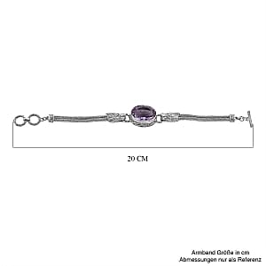 Rose De France Amethyst 25.00 ctw Bracelet in Sterling Silver (7.5 In) (26 g)