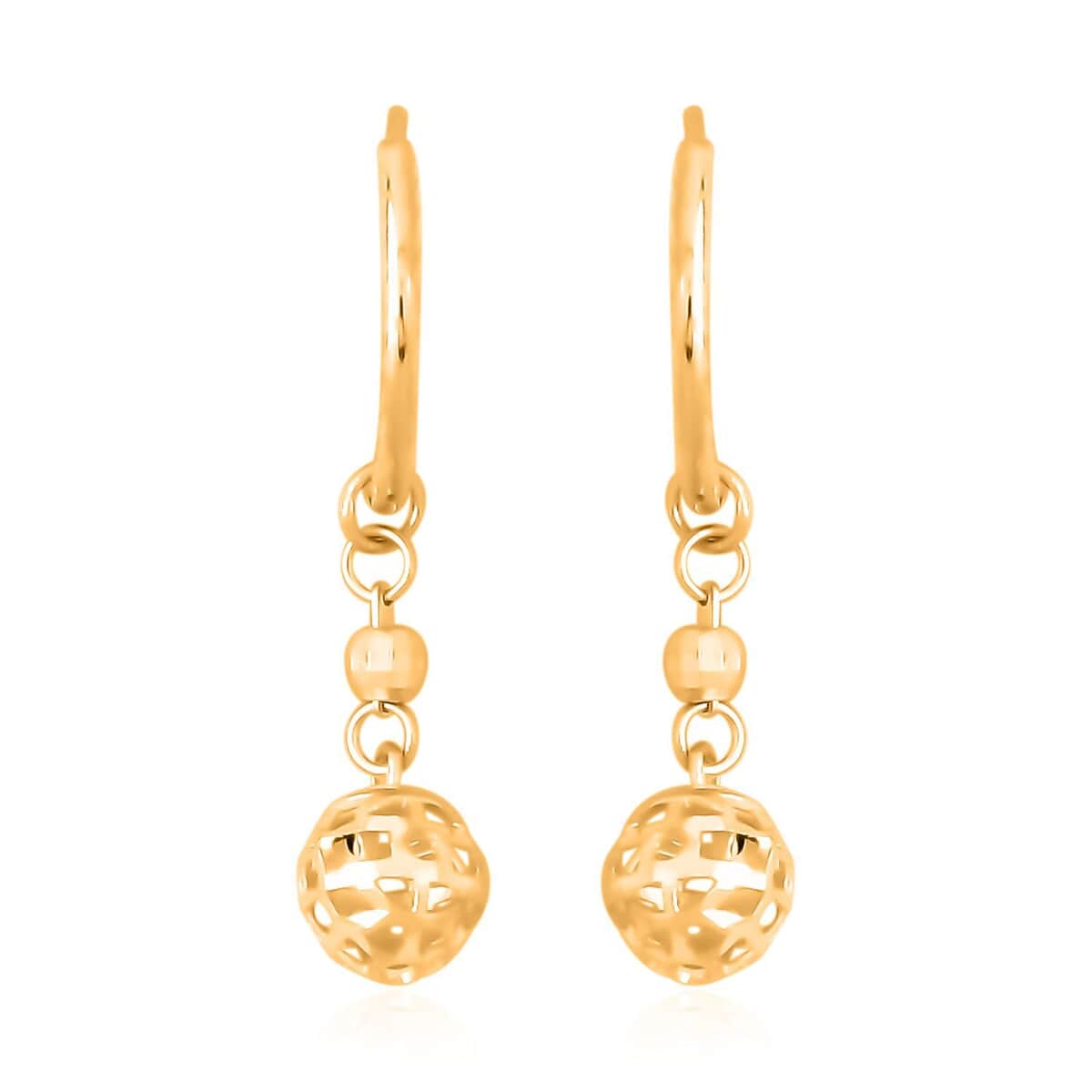 24K Yellow Gold Electroform Drop Earrings 2 Grams image number 0