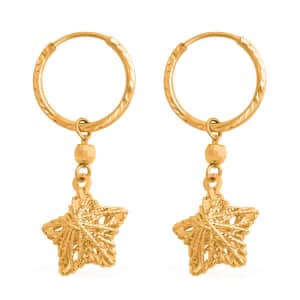 24K Yellow Gold Electroform Star Drop Earrings 3.40 Grams