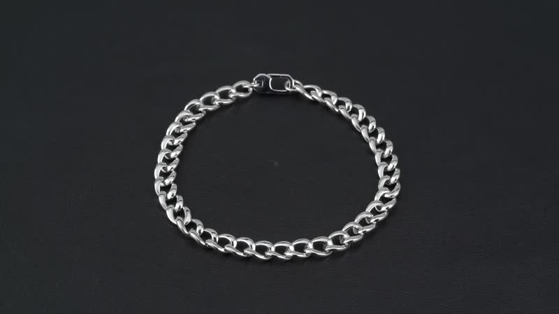 950 Platinum 6.6mm Men's Bracelet (8.00 In) 24 Grams