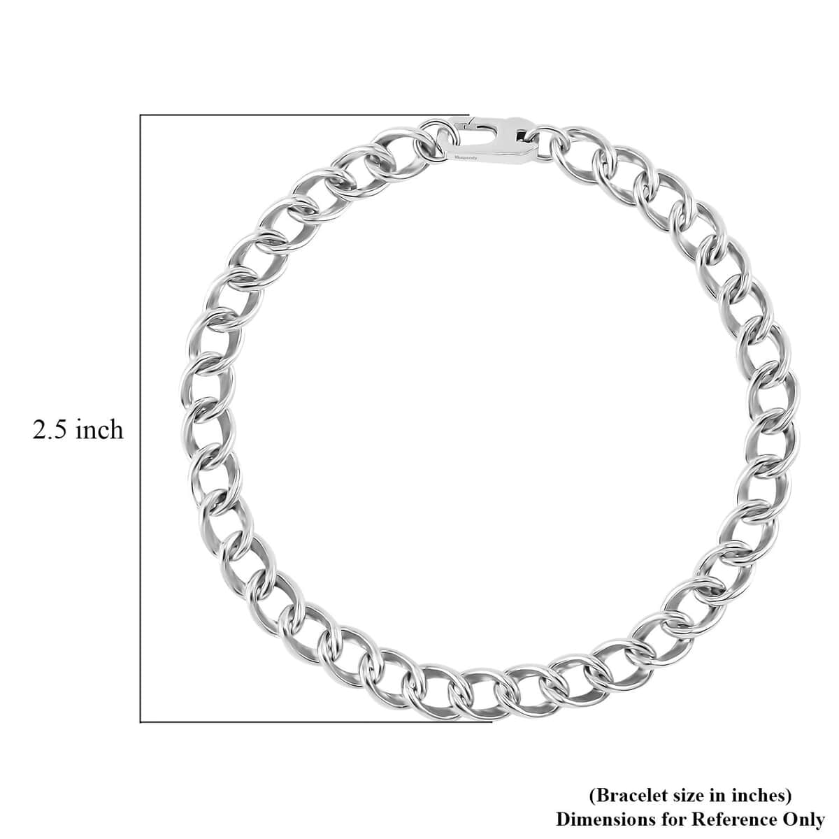 950 Platinum 6.6mm Men's Bracelet (8.00 In) 24 Grams image number 3