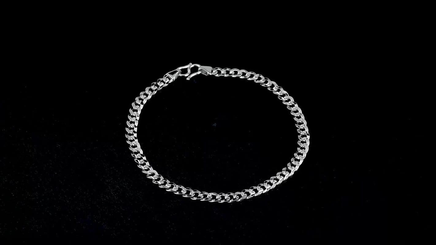 950 Platinum 4.4mm Men's Link chain Bracelet (8.00 In) 9.55 Grams