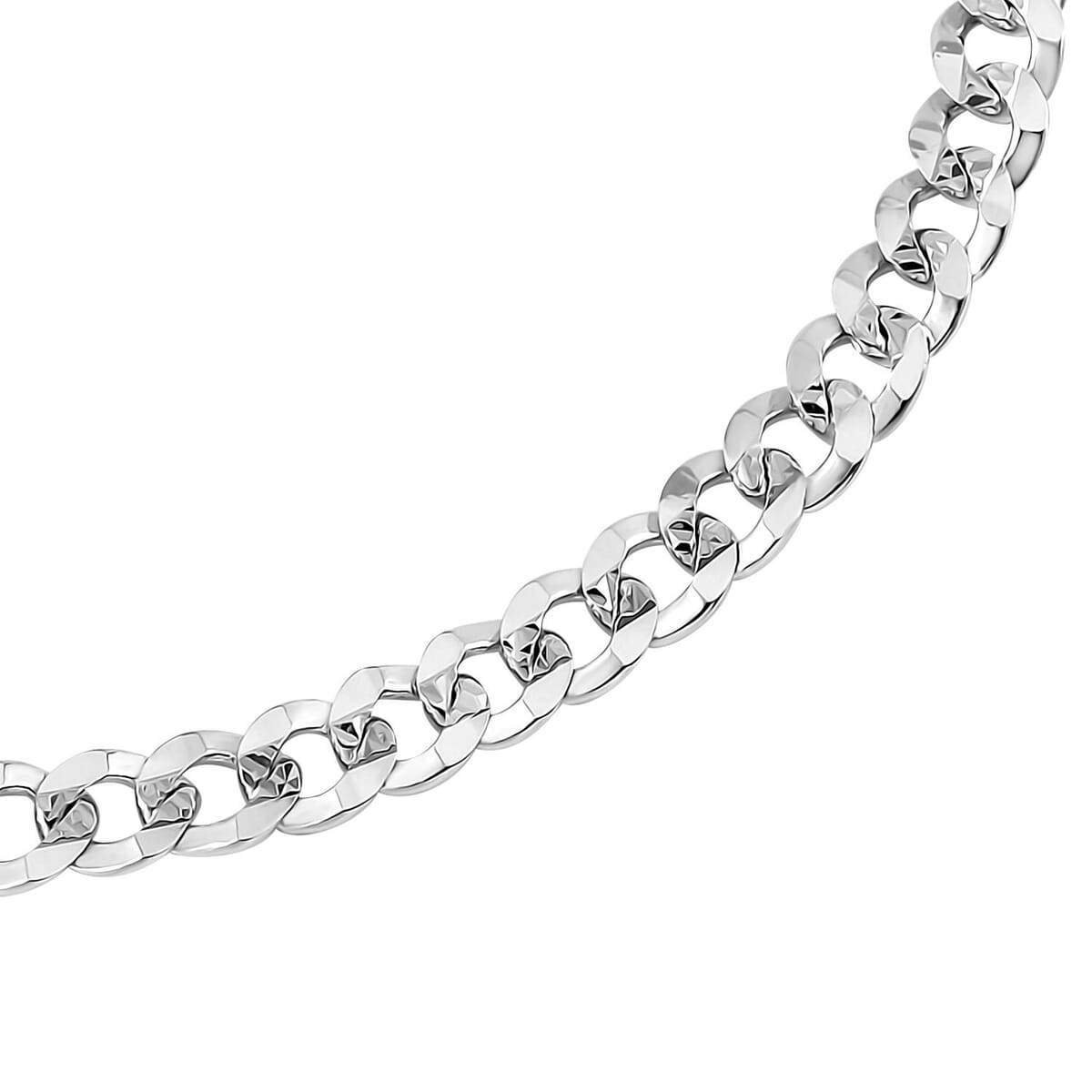 950 Platinum 4.4mm Men's Link chain Bracelet (8.00 In) 9.55 Grams image number 1