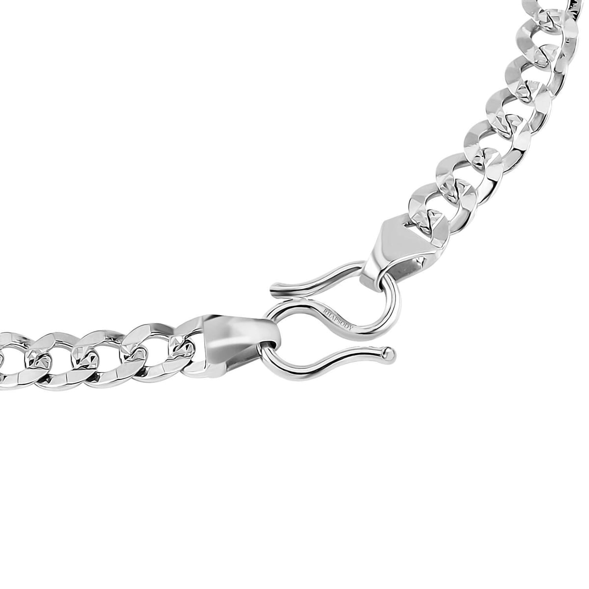 950 Platinum 4.4mm Men's Link chain Bracelet (8.00 In) 9.55 Grams image number 2