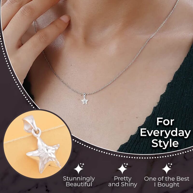 950 Platinum Electroform Star Pendant, 950 Platinum Pendant, Electroform Pendant, Diamond Cut Pendant, Gifts For Her 1 Grams