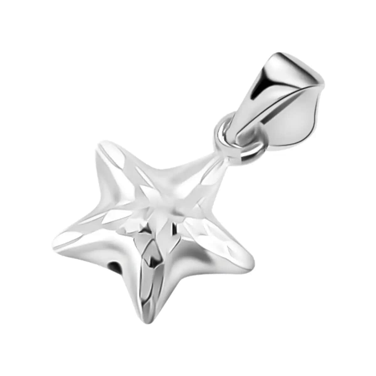 950 Platinum Electroform Star Pendant, 950 Platinum Pendant, Electroform Pendant, Diamond Cut Pendant, Gifts For Her 1 Grams image number 4