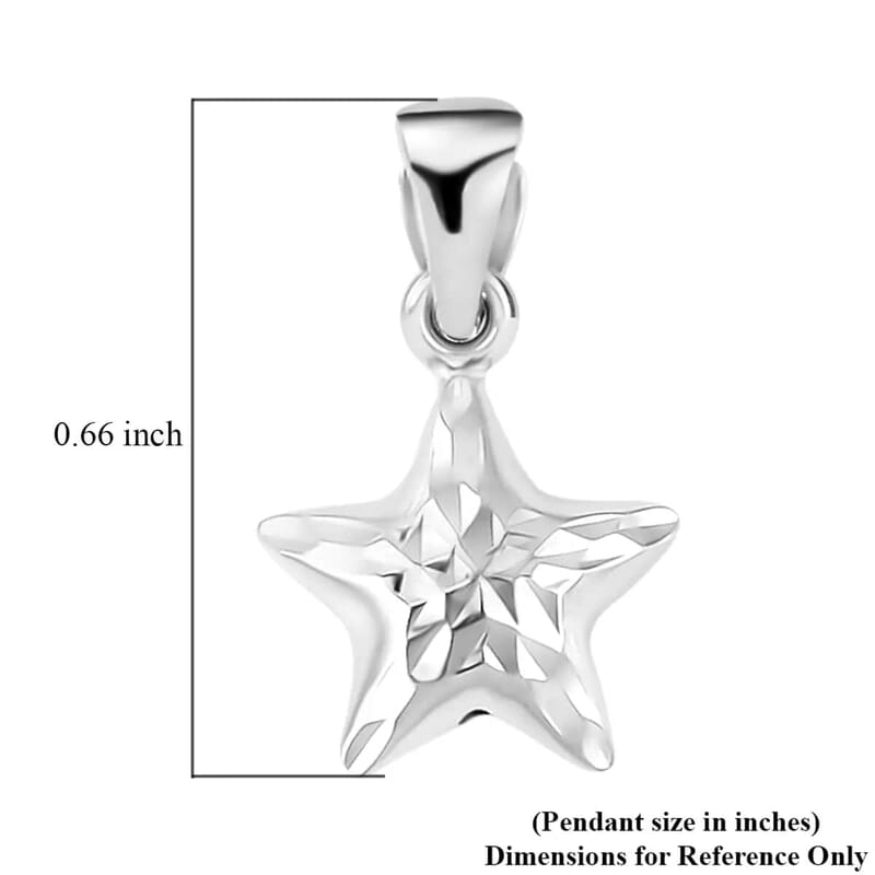 950 Platinum Electroform Star Pendant, 950 Platinum Pendant, Electroform Pendant, Diamond Cut Pendant, Gifts For Her 1 Grams