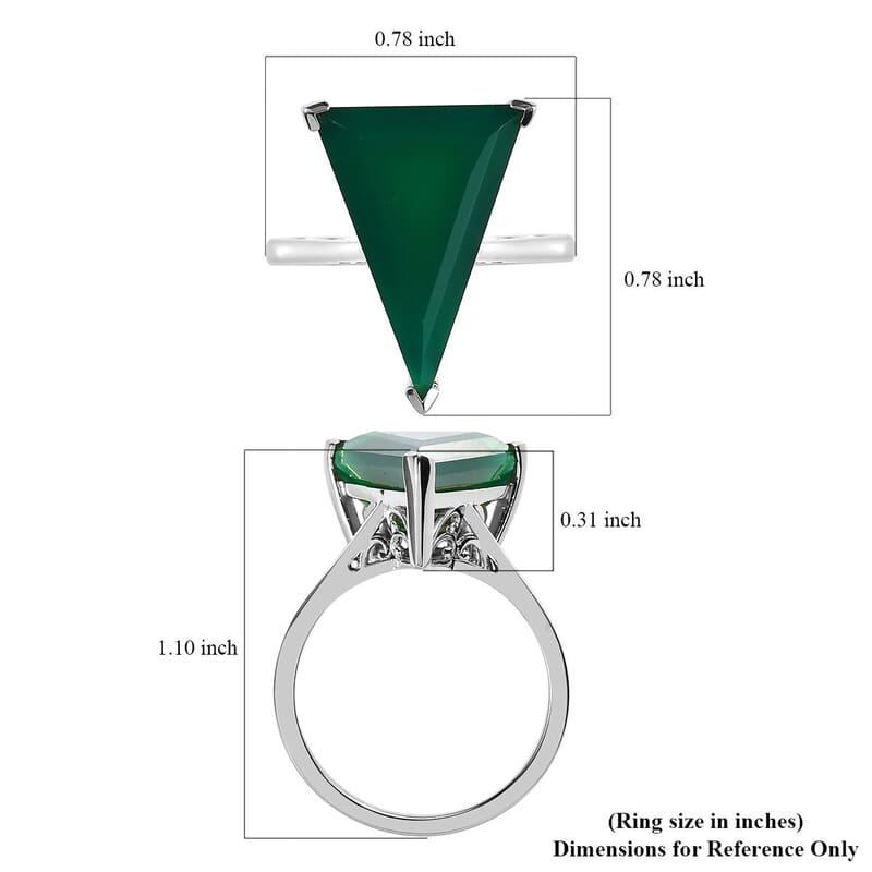 Verde Onyx Solitaire Ring in Platinum Over Sterling Silver (Size 8.0) 7.00 ctw