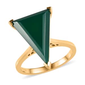 Verde Onyx Solitaire Ring in Vermeil Yellow Gold Over Sterling Silver (Size 7.0) 7.00 ctw