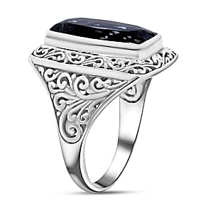 Prasiolite 7.94 ctw Ring in Sterling Silver (Size 5.5)