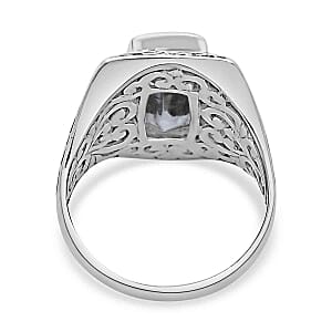 Prasiolite 7.94 ctw Ring in Sterling Silver (Size 5.5)