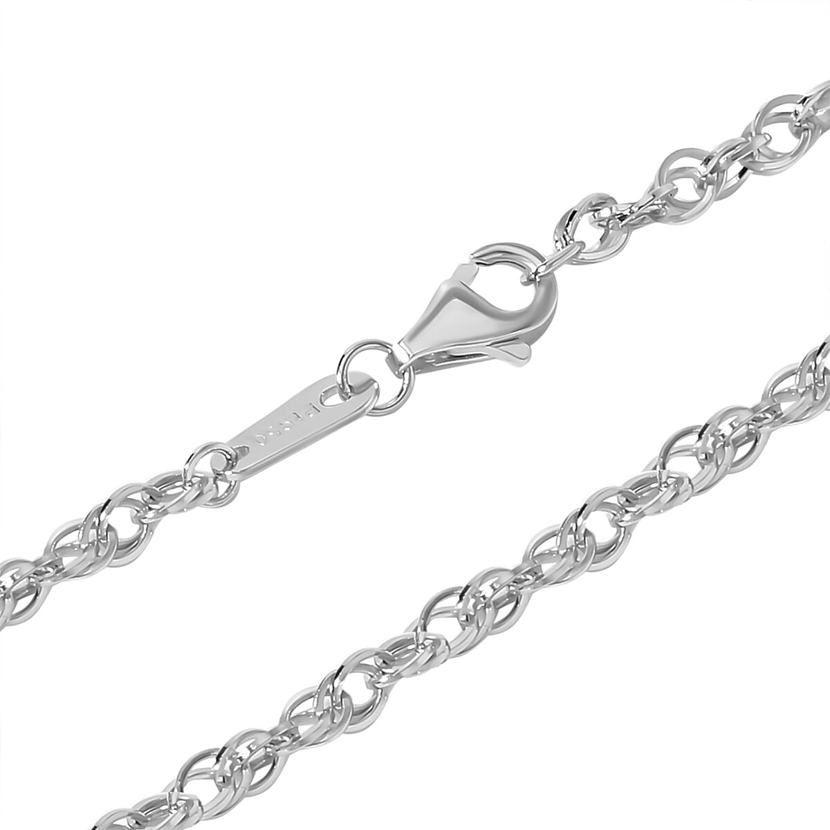 950 Platinum Halo Link Chain Necklace 18 Inches 10.10 Grams image number 2