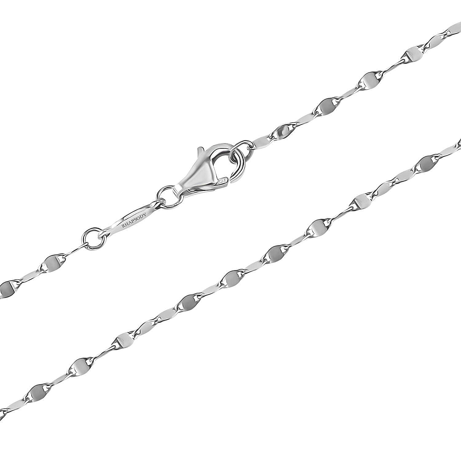 Rhapsody Mirror-finish Twist Link Chain Necklace in 950 Platinum 3 Grams 22 Inches