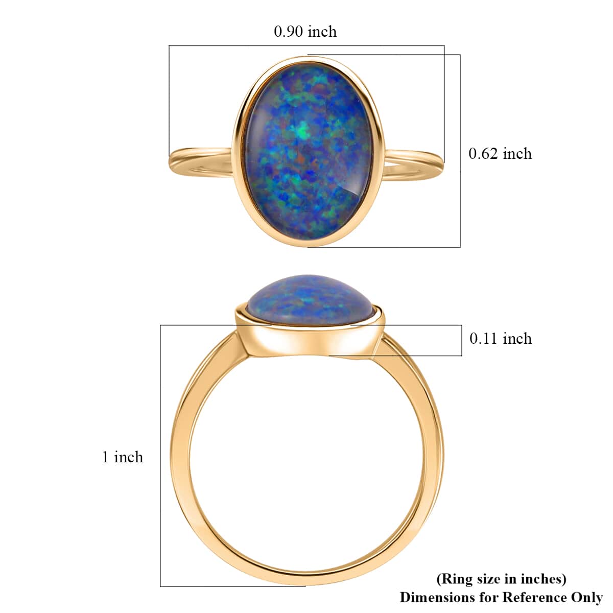 Luxoro 10K Yellow Gold Boulder Opal Triplet Ring 3.35 ctw image number 5