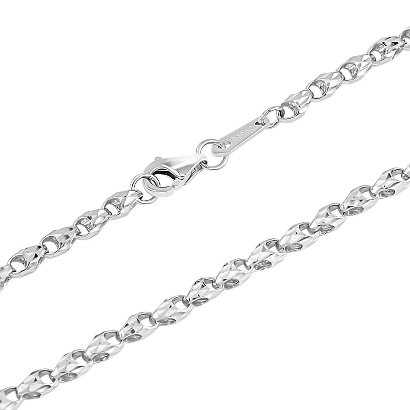 950 Platinum Electroform Fancy Chain Necklace with Lobster Lock 20 Inches 16.50 Grams