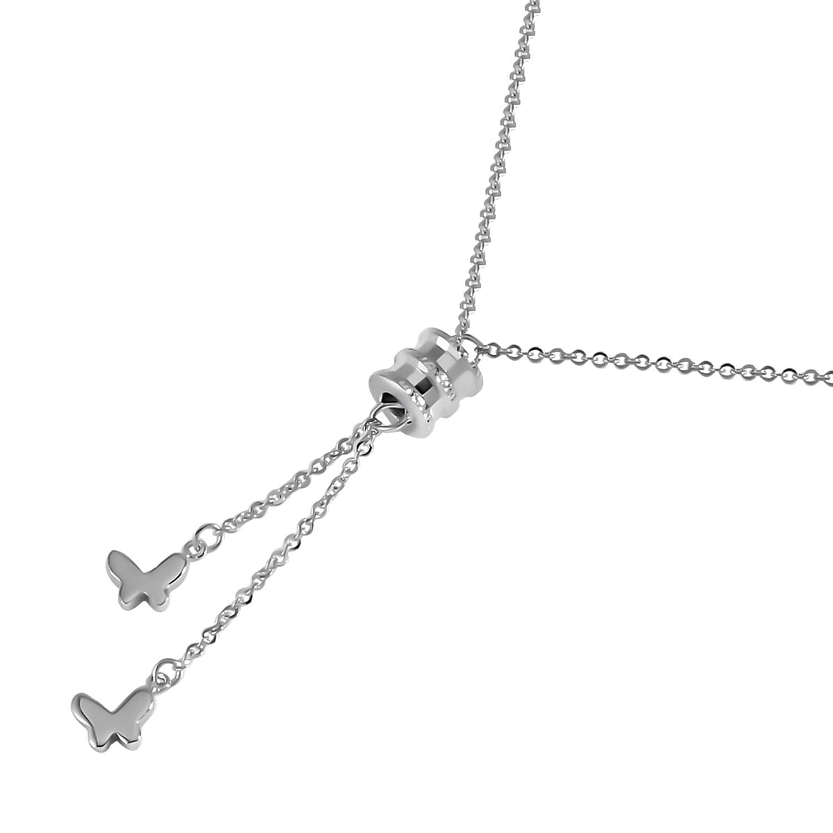 950 Platinum Star and Butterfly Necklace 20-22 Inches with Lobster Lock 6.20 Grams image number 1