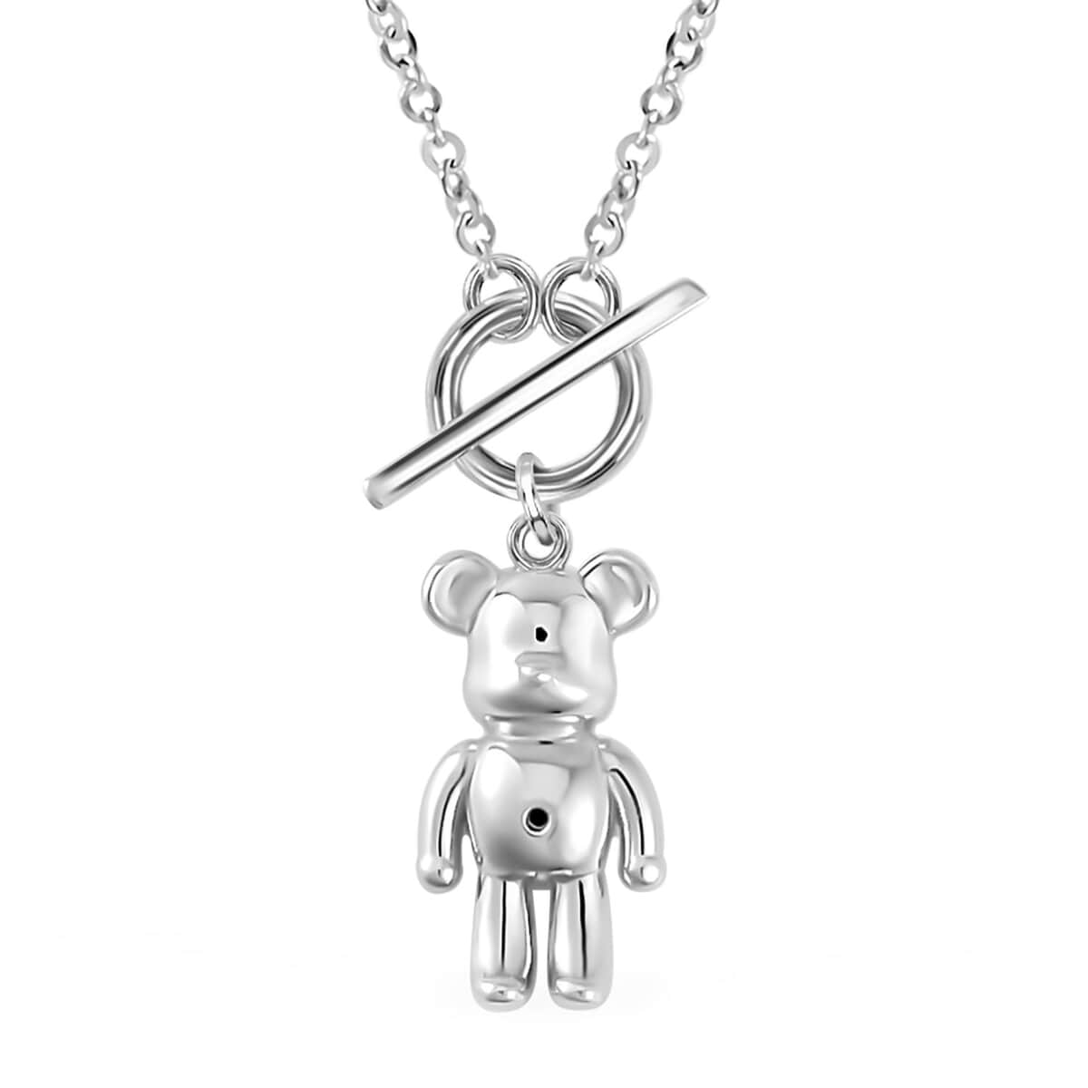 950 Platinum Electroform Teddy Bear Necklace 20-22 Inches with Lobster Lock 6.50 Grams image number 0