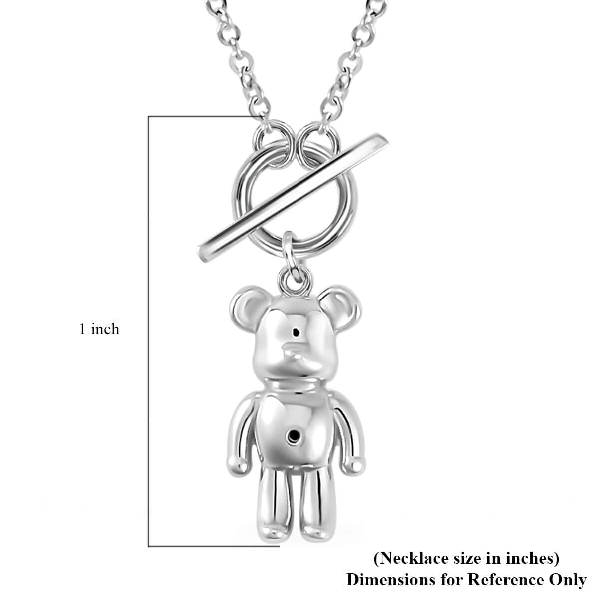 950 Platinum Electroform Teddy Bear Necklace 20-22 Inches with Lobster Lock 6.50 Grams image number 4