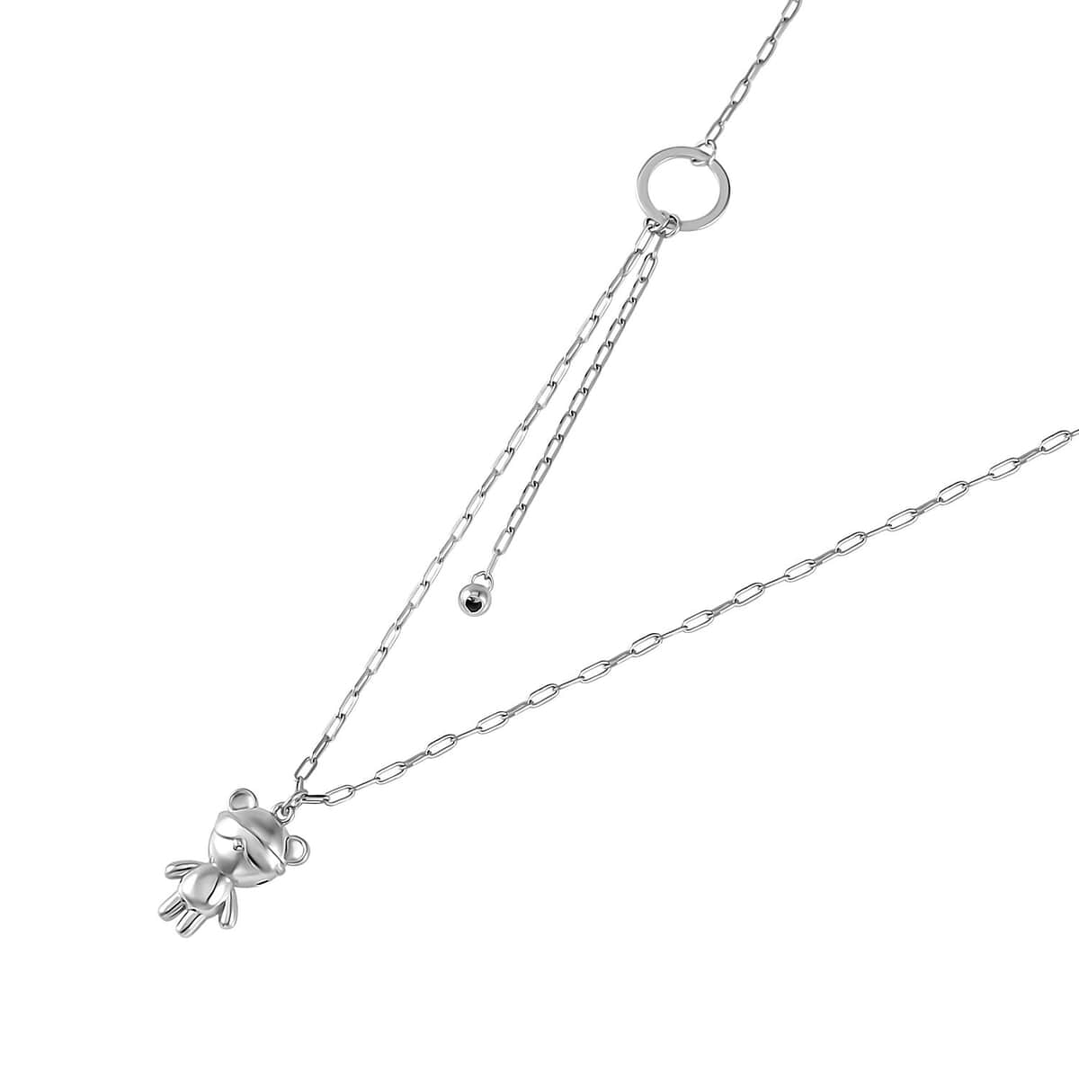 950 Platinum Electroform Teddy Bear Necklace 18-20 Inches with Lobster Lock 6 Grams image number 1