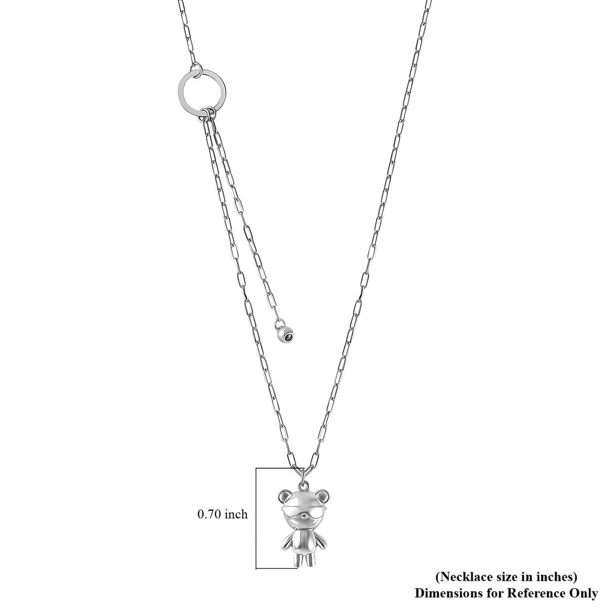 950 Platinum Electroform Teddy Bear Necklace 18-20 Inches with Lobster Lock 6 Grams image number 3