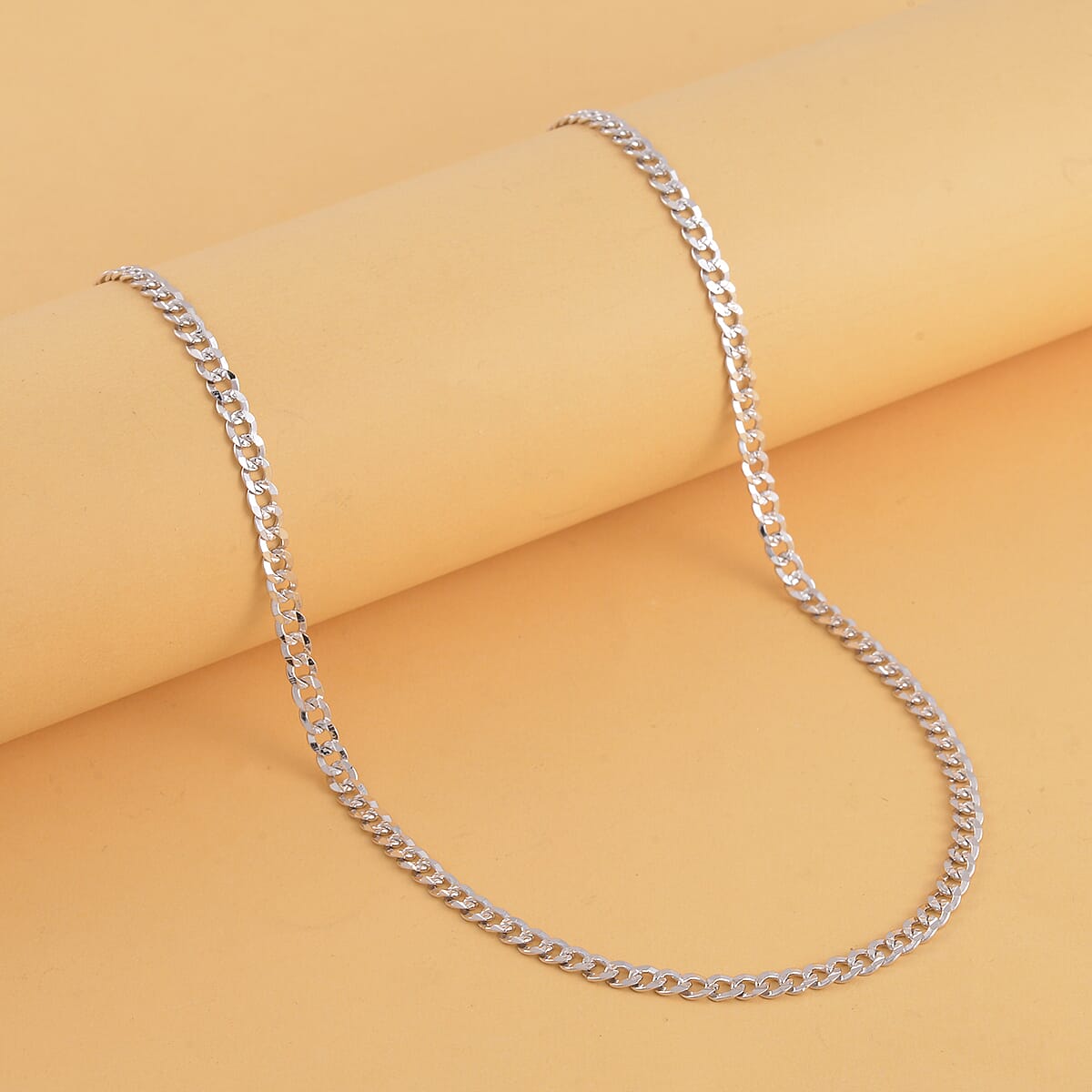 950 Platinum 7mm Buff Link Chain Necklace 22 Inches 27 Grams image number 1