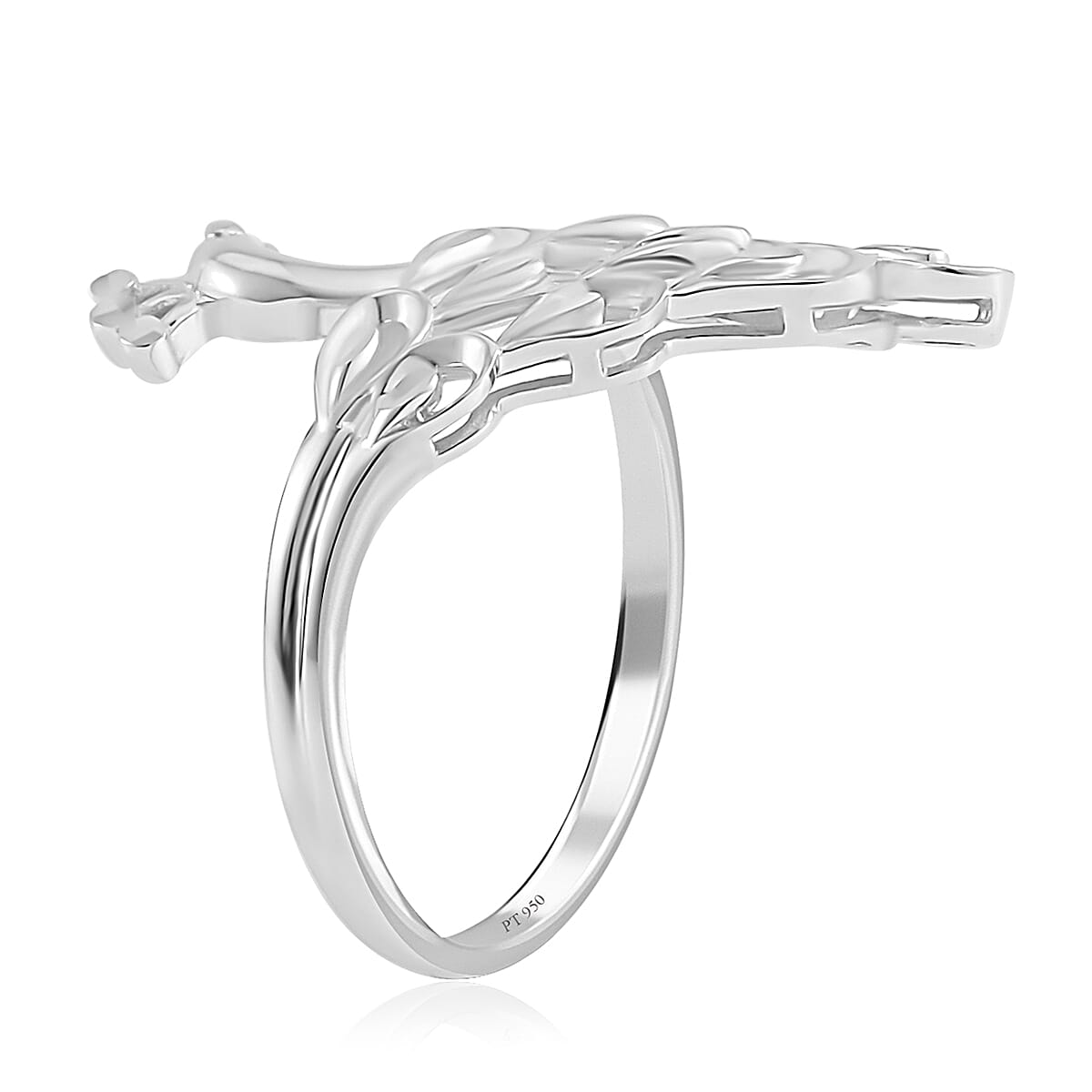 950 Platinum Peacock Ring (Size 7.0) 4 Grams image number 3